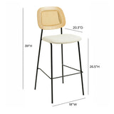 Anais Natural Rattan Counter Stool - Set of 2 by TOV Furniture at Eve Furniture
