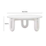 Tildy White Concrete Indoor / Outdoor Round Coffee Table by TOV Furniture at Eve Furniture