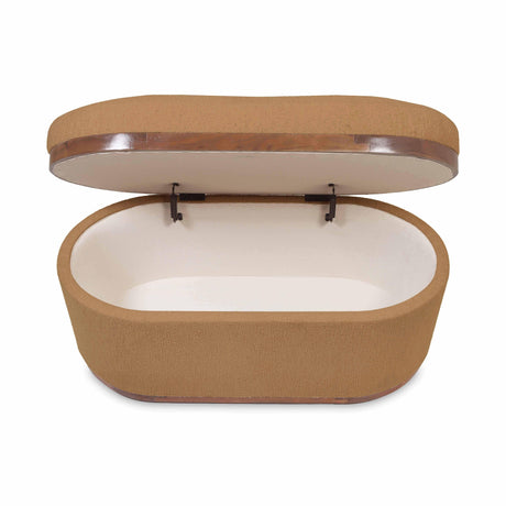 Olivier Boucle Oval Storage Ottoman by TOV Furniture at Eve Furniture