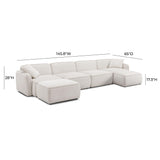 Travie Performance Corduroy Velvet 6-Piece Modular U-Sectional by TOV Furniture at Eve Furniture
