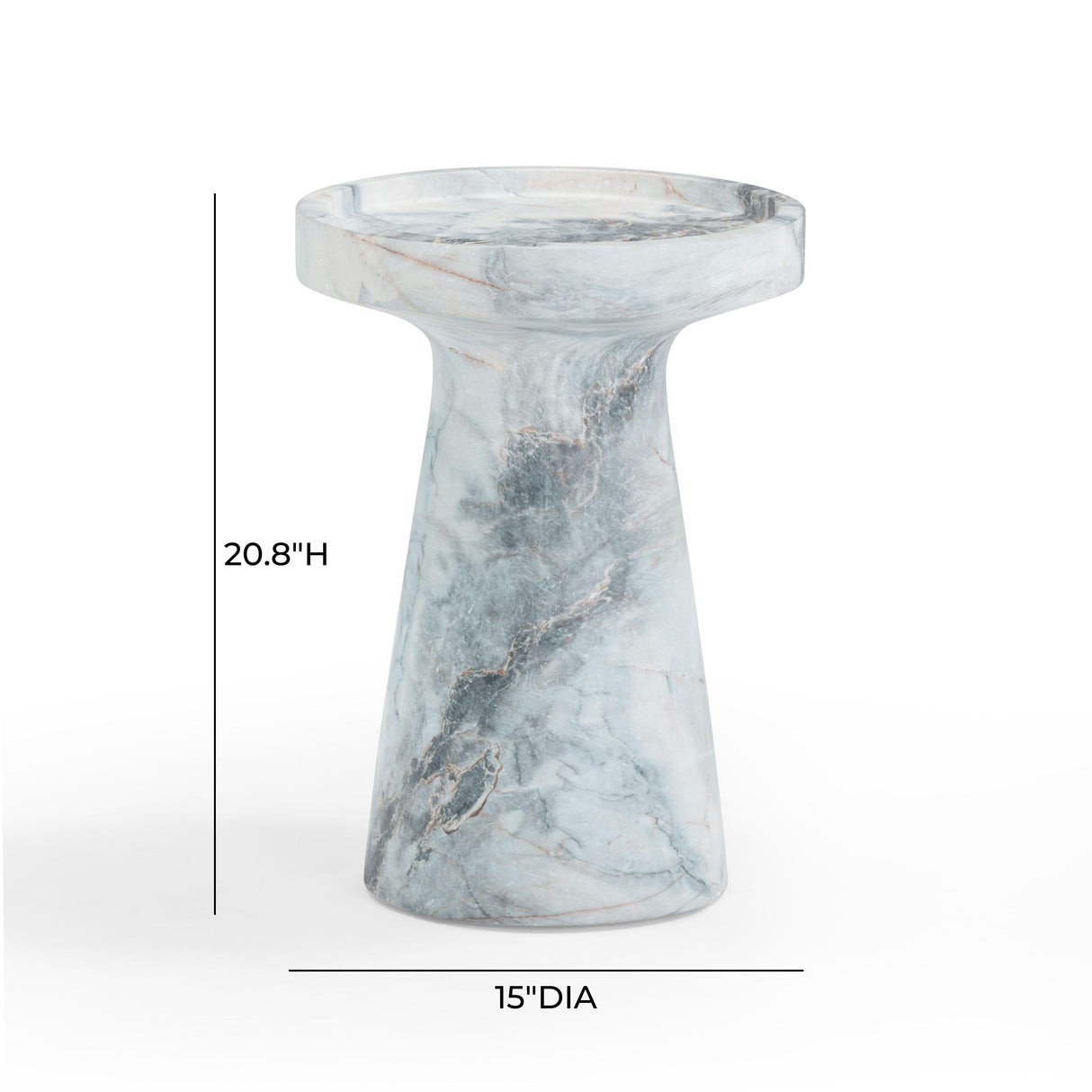 Zara Aegean Marble Indoor / Outdoor Side Table by TOV Furniture at Eve Furniture