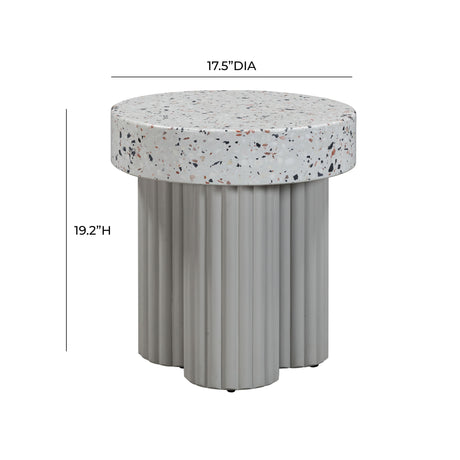 Clover Faux Terrazzo Indoor / Outdoor Round Side Table by TOV Furniture at Eve Furniture