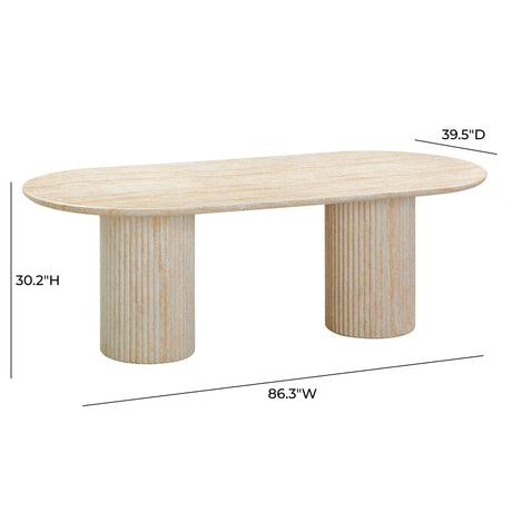 Brut Concrete Patterned Indoor/Outdoor 86" Oval Dining Table by TOV Furniture at Eve Furniture