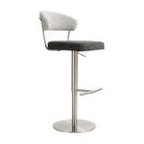 Cosmo Black and Grey Boucle Adjustable Stool by TOV Furniture at Eve Furniture