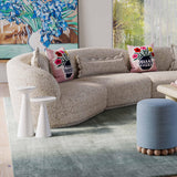 Dex Upcycled Fabric Ottoman by TOV Furniture at Eve Furniture