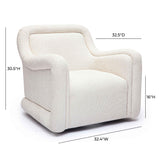 Charli Cream Basketweave Chenille Swivel Chair by TOV Furniture at Eve Furniture