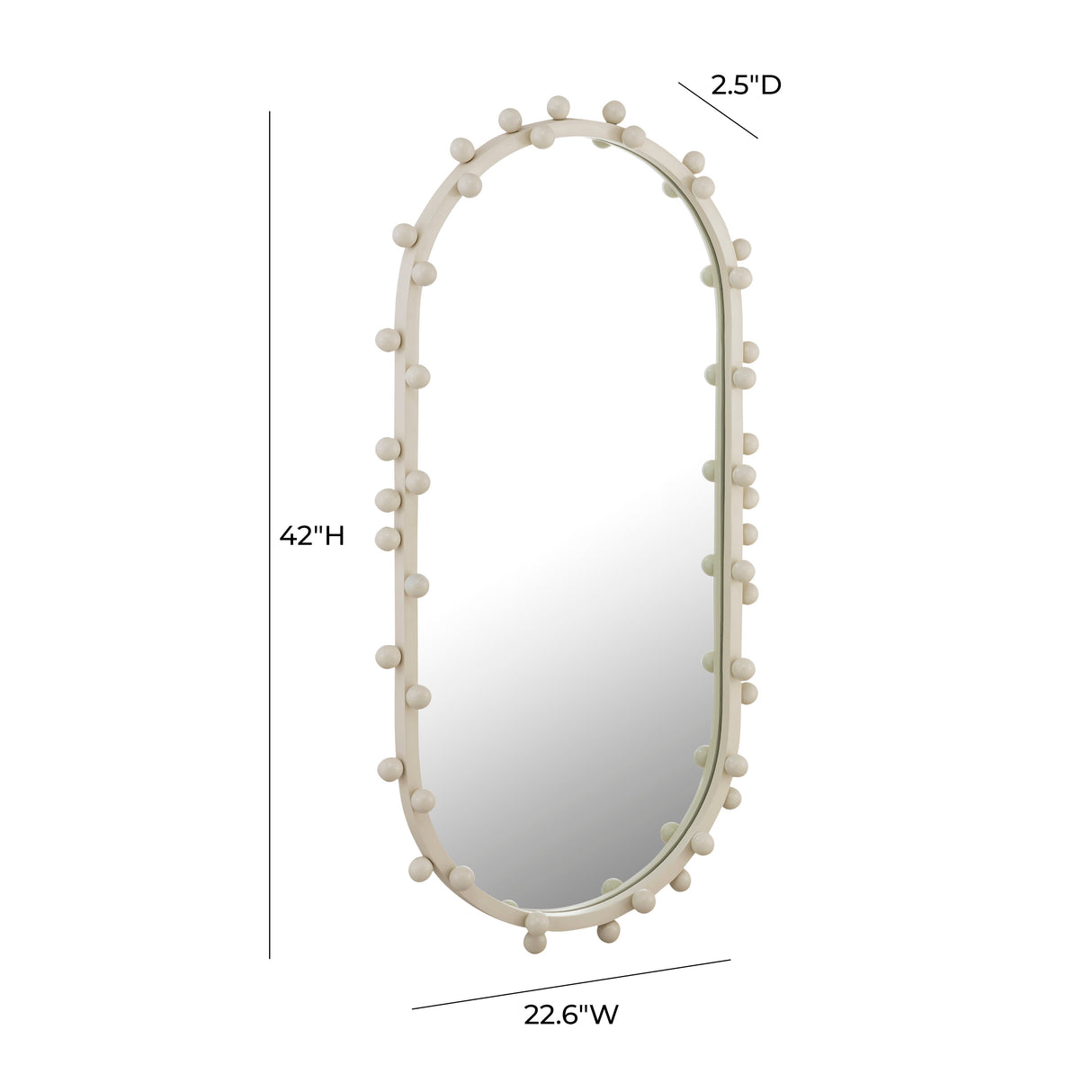 Bubbles Ivory Oval Wall Mirror by TOV Furniture at Eve Furniture