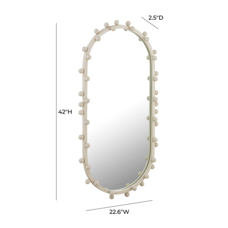 Bubbles Ivory Oval Wall Mirror by TOV Furniture at Eve Furniture