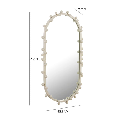 Bubbles Ivory Oval Wall Mirror by TOV Furniture at Eve Furniture