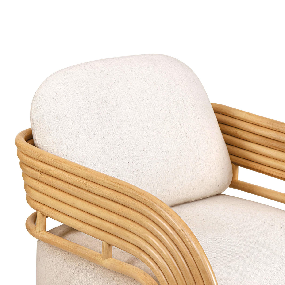 Lauretta Cream Fabric and Natural Rattan Accent Chair by TOV Furniture at Eve Furniture