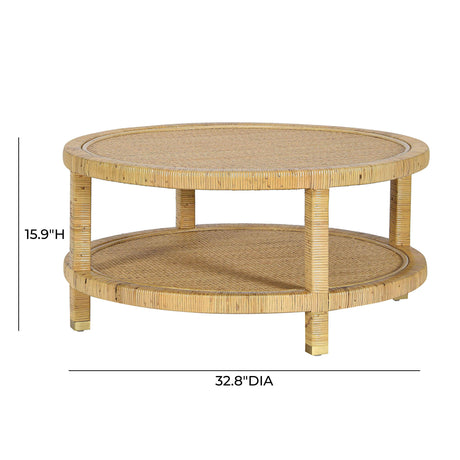 Amara Natural Rattan Coffee Table by TOV Furniture at Eve Furniture