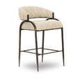 Tatum Taupe Textured Performance Boucle Counter Stool by TOV Furniture at Eve Furniture