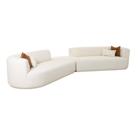 Fickle Cream Boucle 3-Piece Modular Sectional by TOV Furniture at Eve Furniture