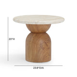 Cynthia Travertine Concrete Indoor / Outdoor Side Table by TOV Furniture at Eve Furniture
