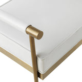 Diva White Performance Vegan Leather Bench by TOV Furniture at Eve Furniture