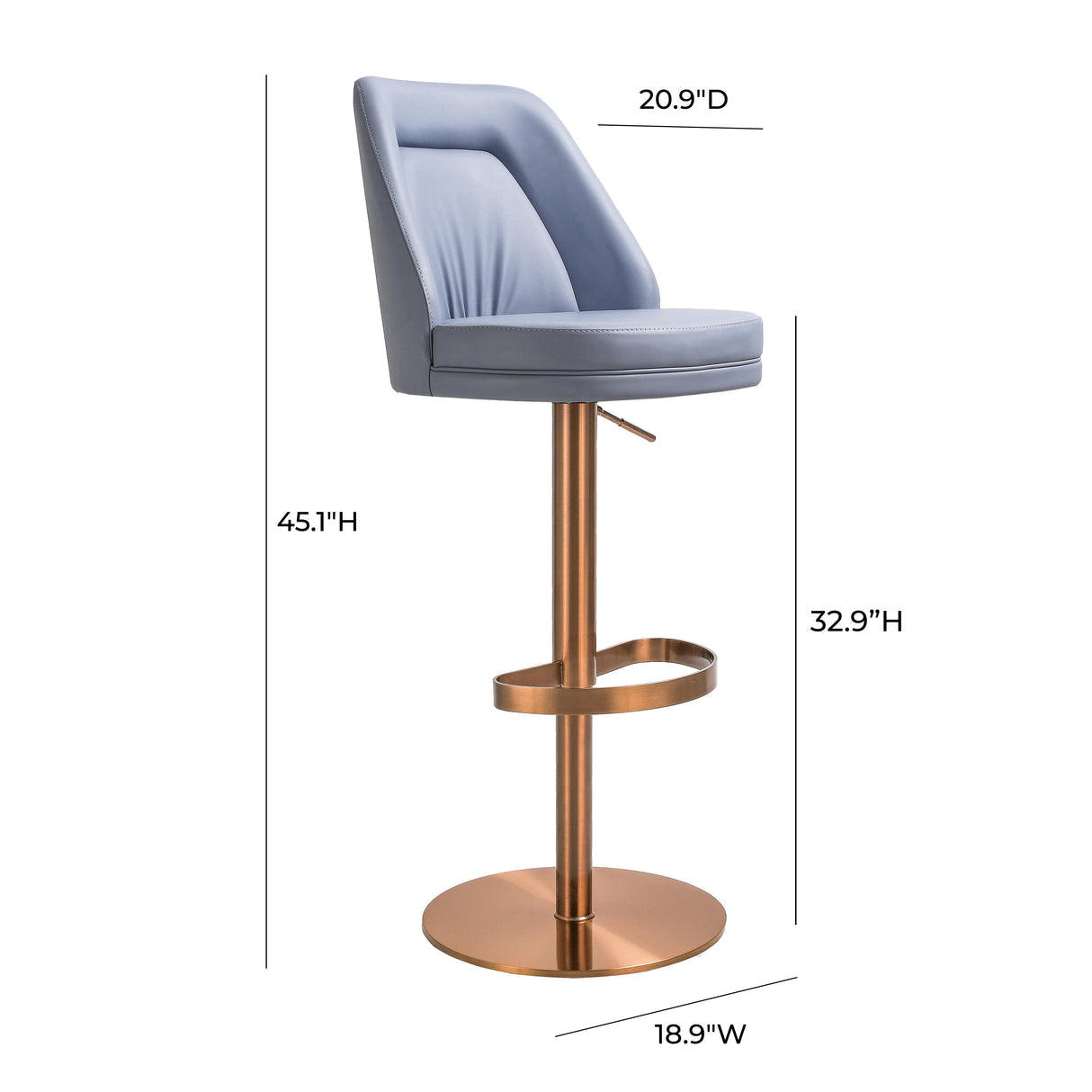 Maven Performance Vegan Leather Adjustable Swivel Stool by TOV Furniture at Eve Furniture