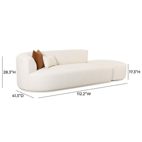 Fickle Cream Boucle 2-Piece Chaise Modular Sofa by TOV Furniture at Eve Furniture