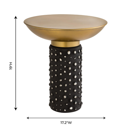 Blaze Glass and Brass Side Table by TOV Furniture at Eve Furniture