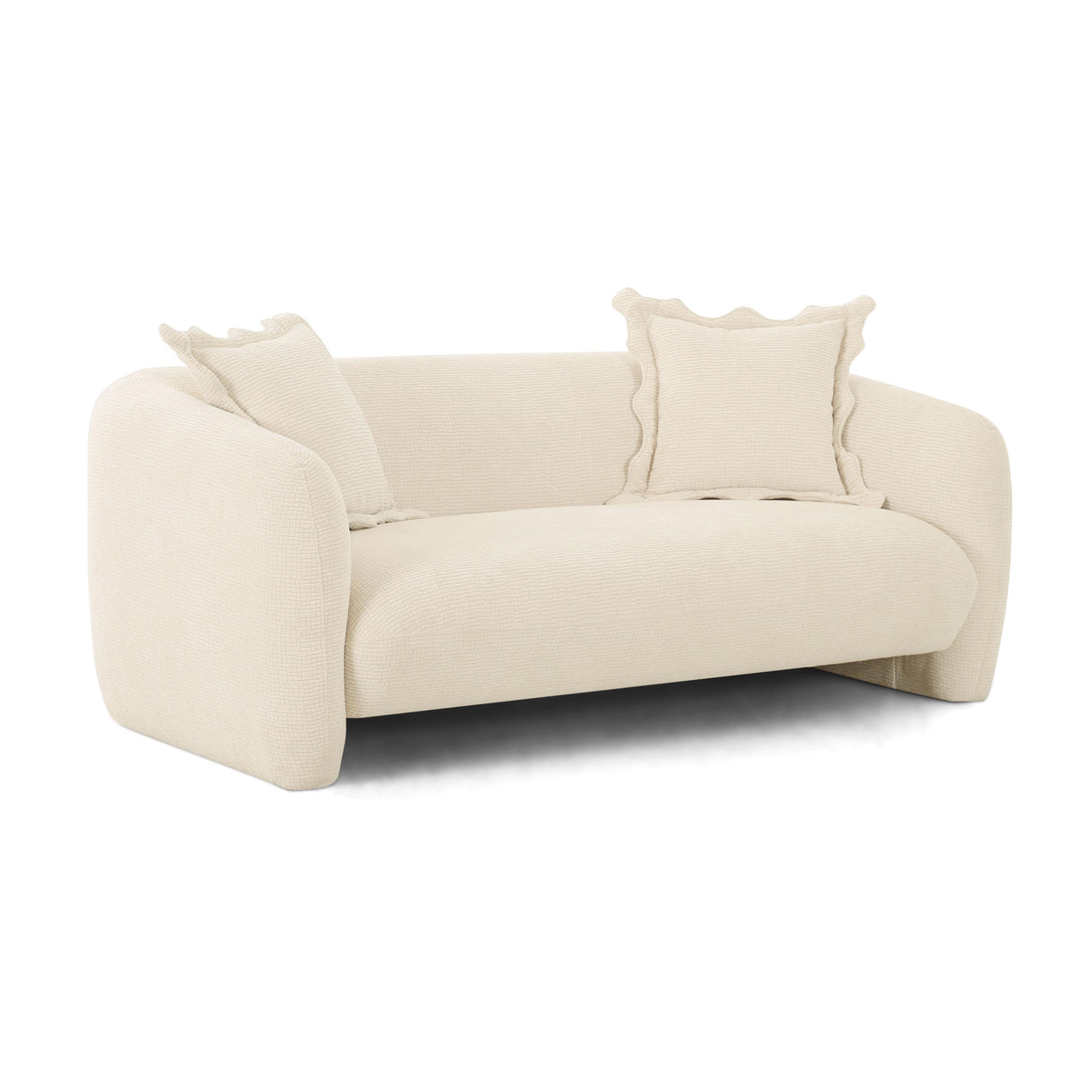 Lou Sandstone Textured Fabric Loveseat by TOV Furniture at Eve Furniture