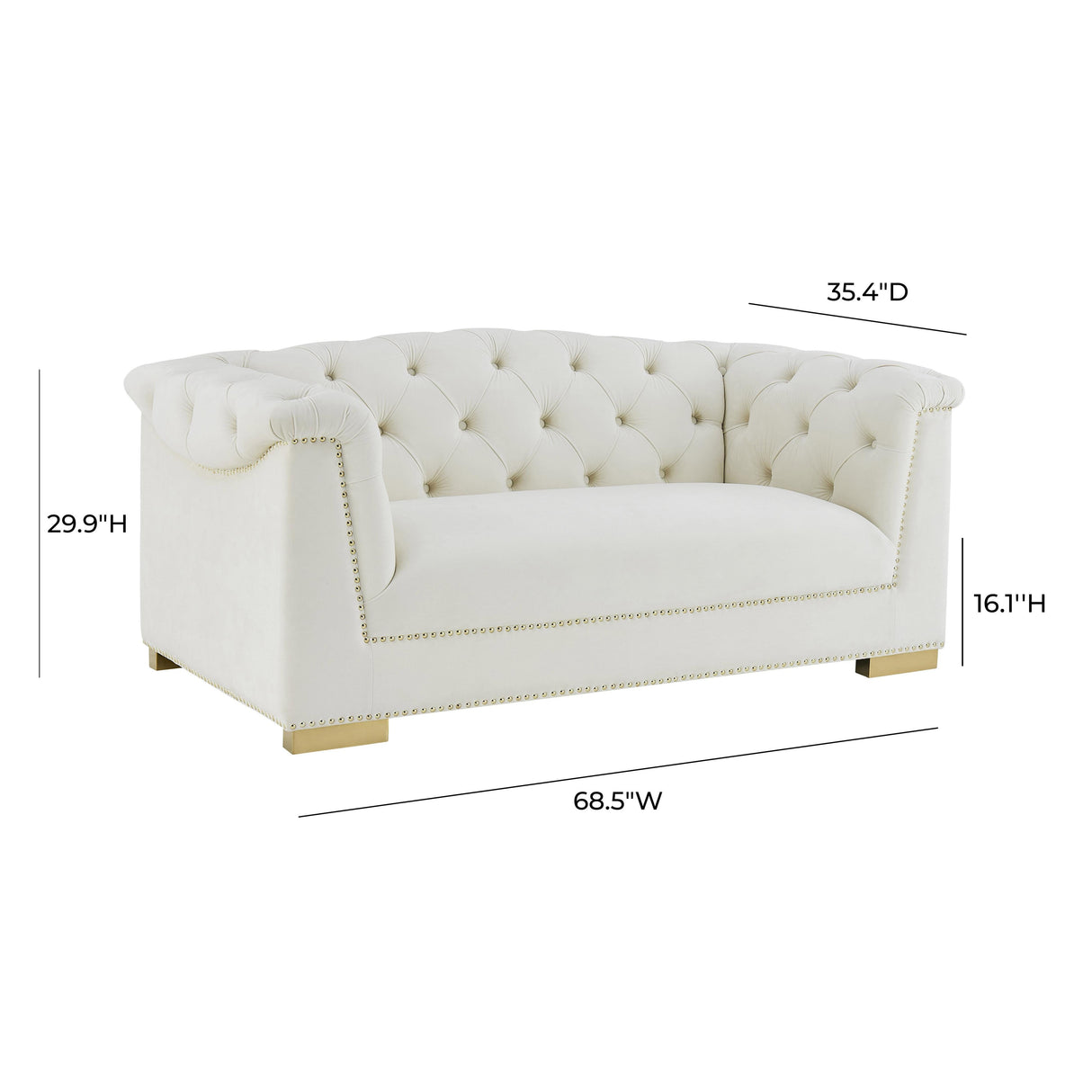 Farah Velvet Loveseat by Inspire Me! Home Decor by TOV Furniture at Eve Furniture