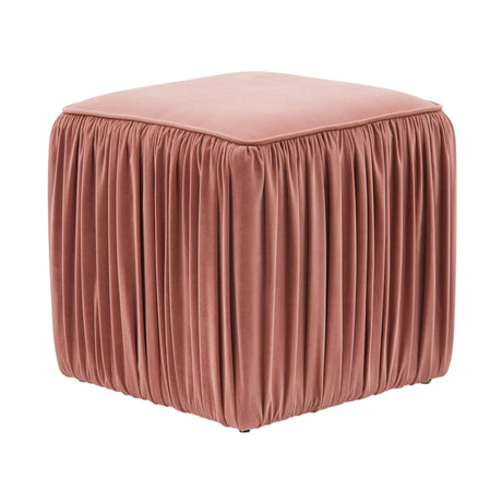 Morgan Pleated Velvet Ottoman by TOV Furniture at Eve Furniture