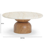 Cynthia Travertine Concrete Indoor / Outdoor Coffee Table by TOV Furniture at Eve Furniture