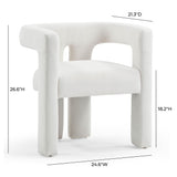 Sloane Bone White Upcycled Fabric Chair by TOV Furniture at Eve Furniture