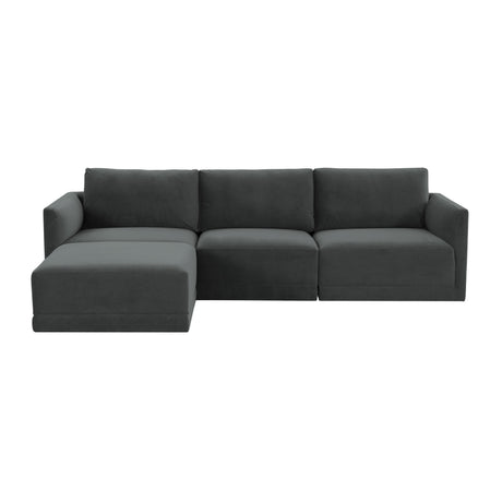 Willow Velvet Modular 4-Piece Sectional by TOV Furniture at Eve Furniture