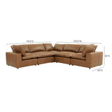 Cali Brown Leather Modular 5-Piece L-Sectional by TOV Furniture at Eve Furniture