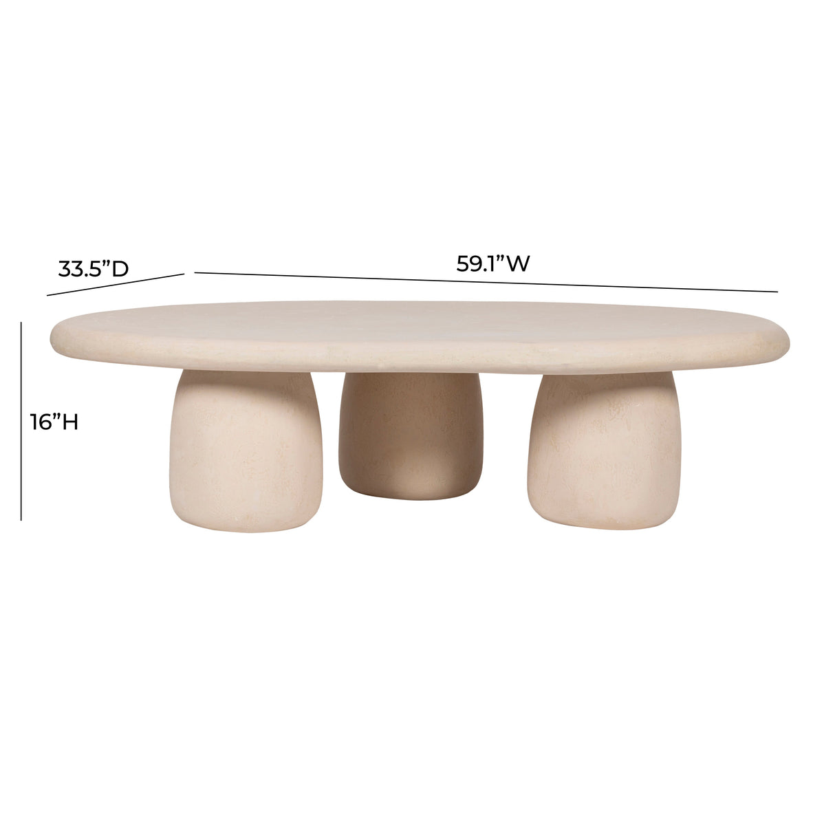 Rahul Cream Coffee Table by TOV Furniture at Eve Furniture