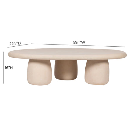 Rahul Cream Coffee Table by TOV Furniture at Eve Furniture