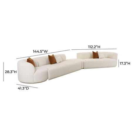 Fickle Cream Boucle 4-Piece Modular Sectional by TOV Furniture at Eve Furniture