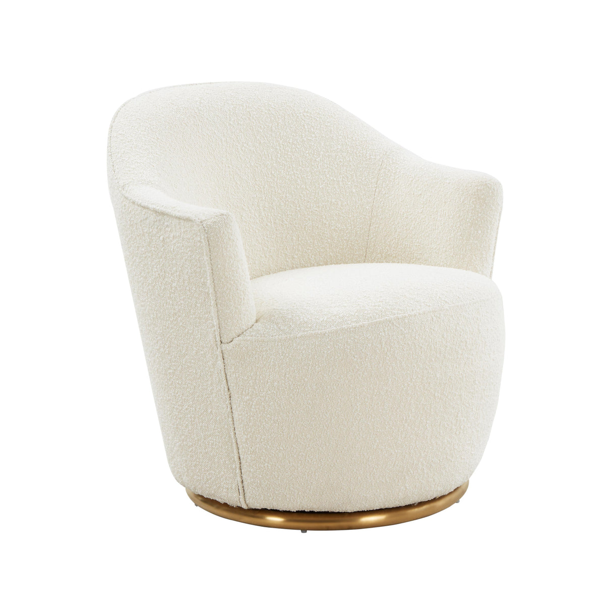 Skyla Cream Boucle Swivel Chair by TOV Furniture at Eve Furniture