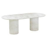 Brut Concrete Patterned Indoor/Outdoor 86" Oval Dining Table by TOV Furniture at Eve Furniture