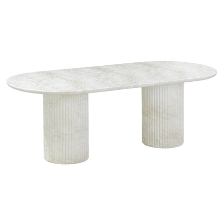 Brut Concrete Patterned Indoor/Outdoor 86" Oval Dining Table by TOV Furniture at Eve Furniture