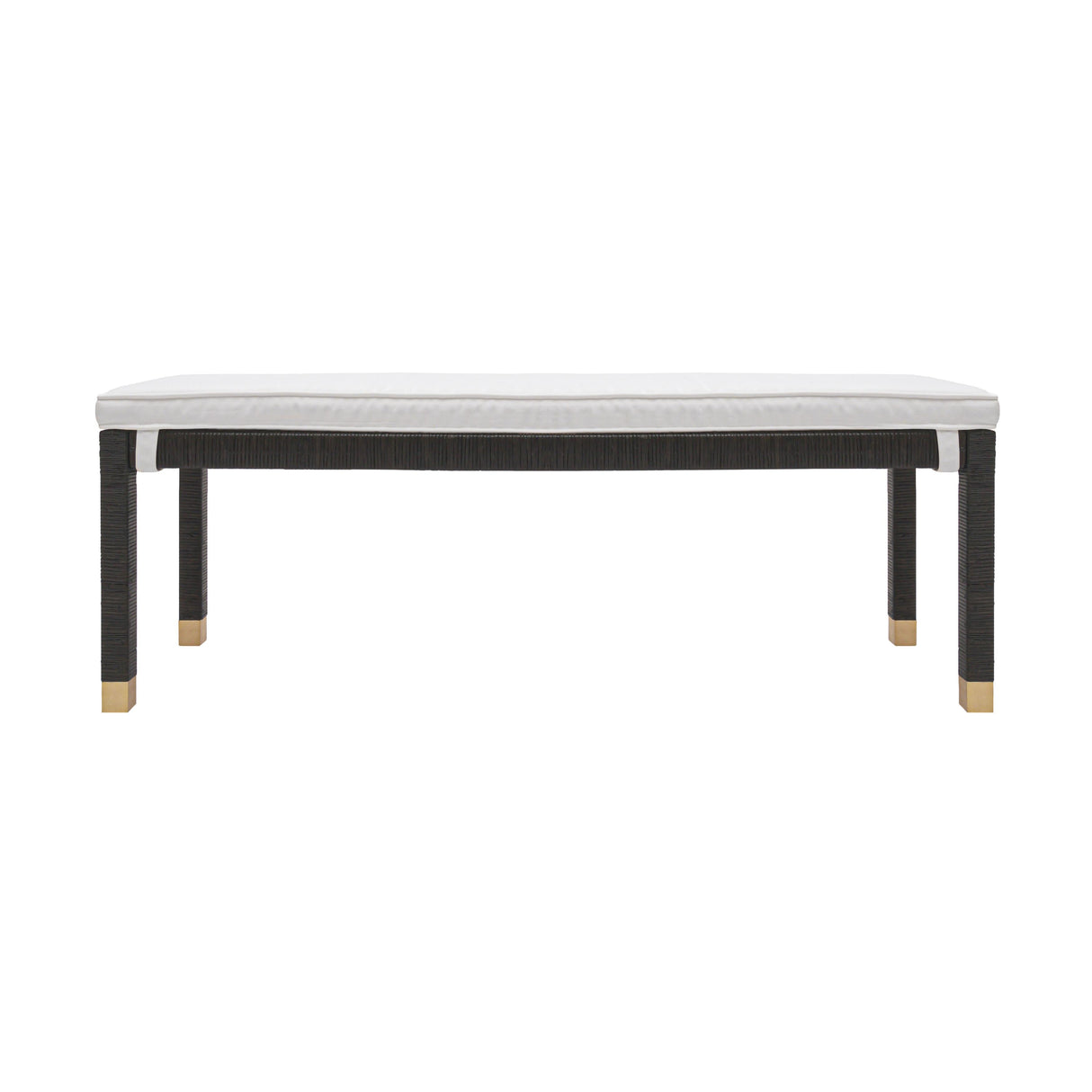 Amara Woven Rattan Performance Fabric Bench by TOV Furniture at Eve Furniture