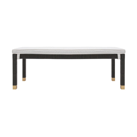 Amara Woven Rattan Performance Fabric Bench by TOV Furniture at Eve Furniture