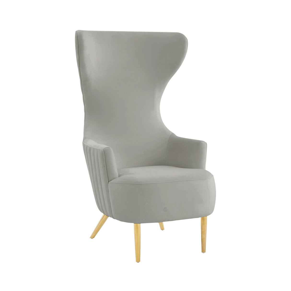 Julia Velvet Channel Tufted Wingback Chair by Inspire Me! Home Decor by TOV Furniture at Eve Furniture