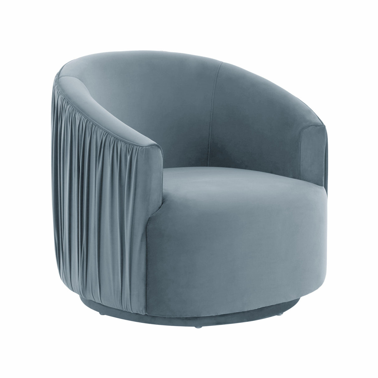 London Pleated Velvet Swivel Chair by TOV Furniture at Eve Furniture