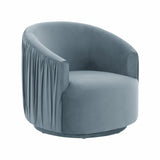 London Pleated Velvet Swivel Chair by TOV Furniture at Eve Furniture