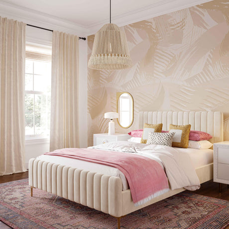 Helen White Cotton Tasseled Pendant Lamp by TOV Furniture at Eve Furniture