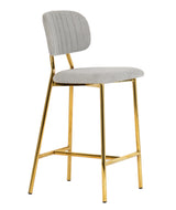 Ariana Grey Counter Stool with Gold Legs - Set of 2 by TOV Furniture at Eve Furniture