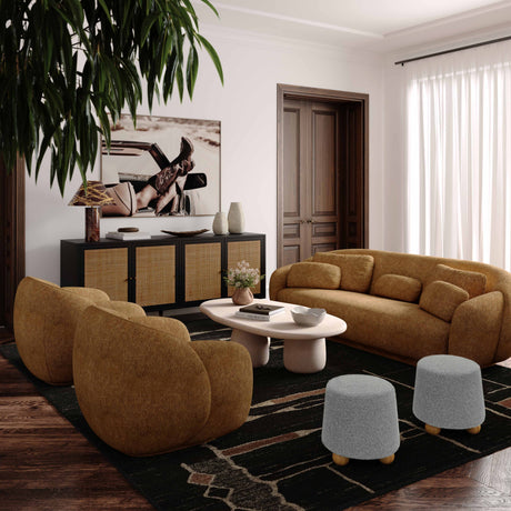 Jaine Loose Mohair Stool by TOV Furniture at Eve Furniture