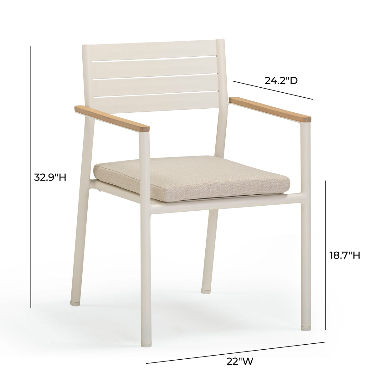 Sardinia Cream Outdoor Dining Chair - Set of 2 by TOV Furniture at Eve Furniture