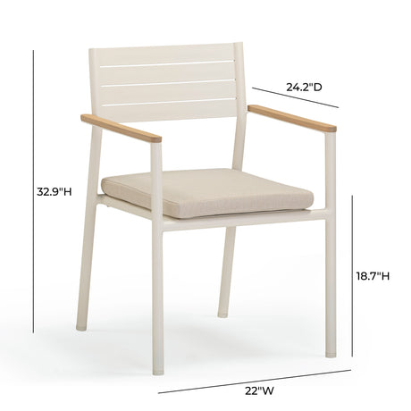 Sardinia Cream Outdoor Dining Chair - Set of 2 by TOV Furniture at Eve Furniture