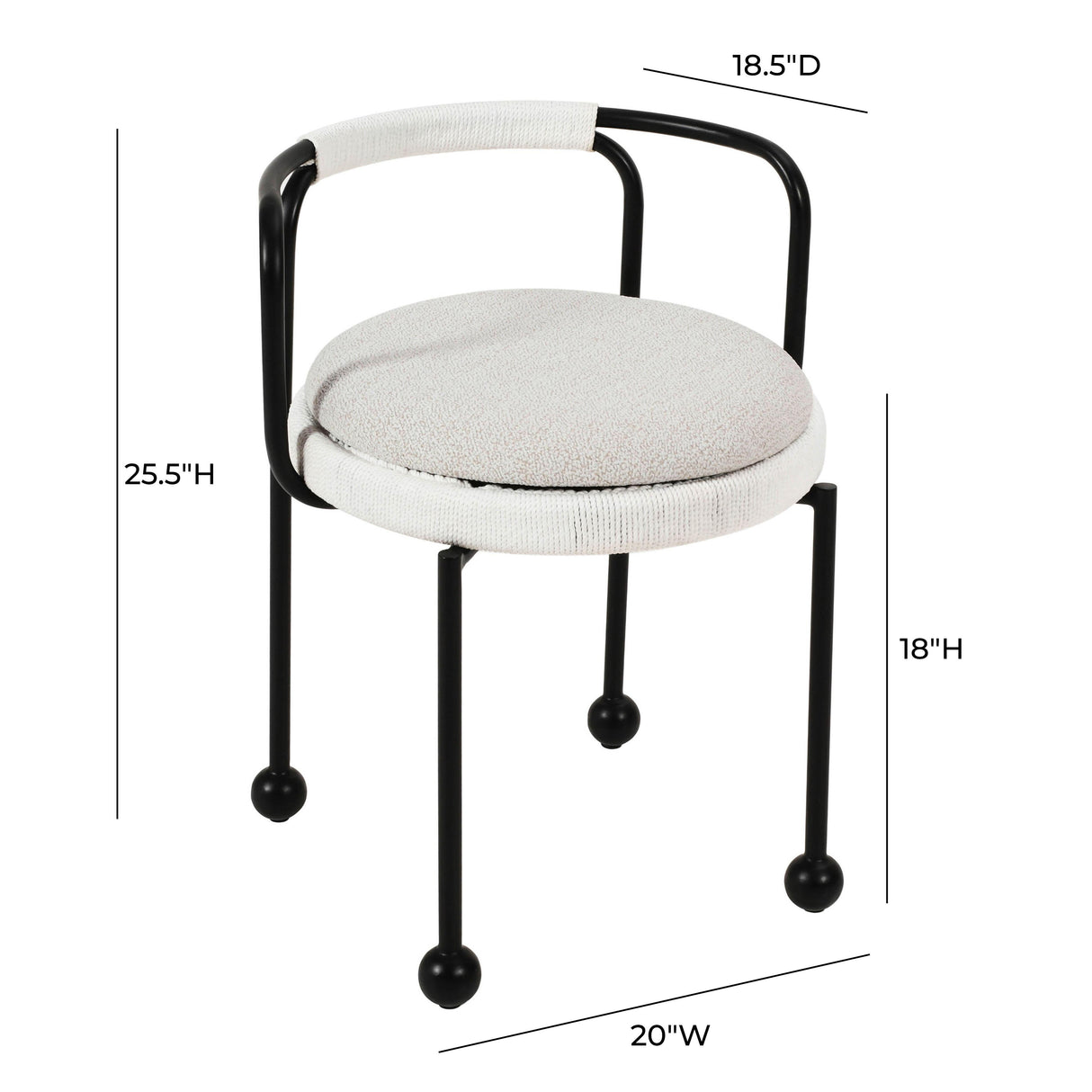 Pansy Cream Outdoor Dining Chair by TOV Furniture at Eve Furniture