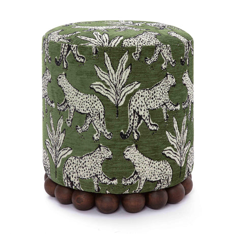 Dex Leopard Jacquard Ottoman by TOV Furniture at Eve Furniture
