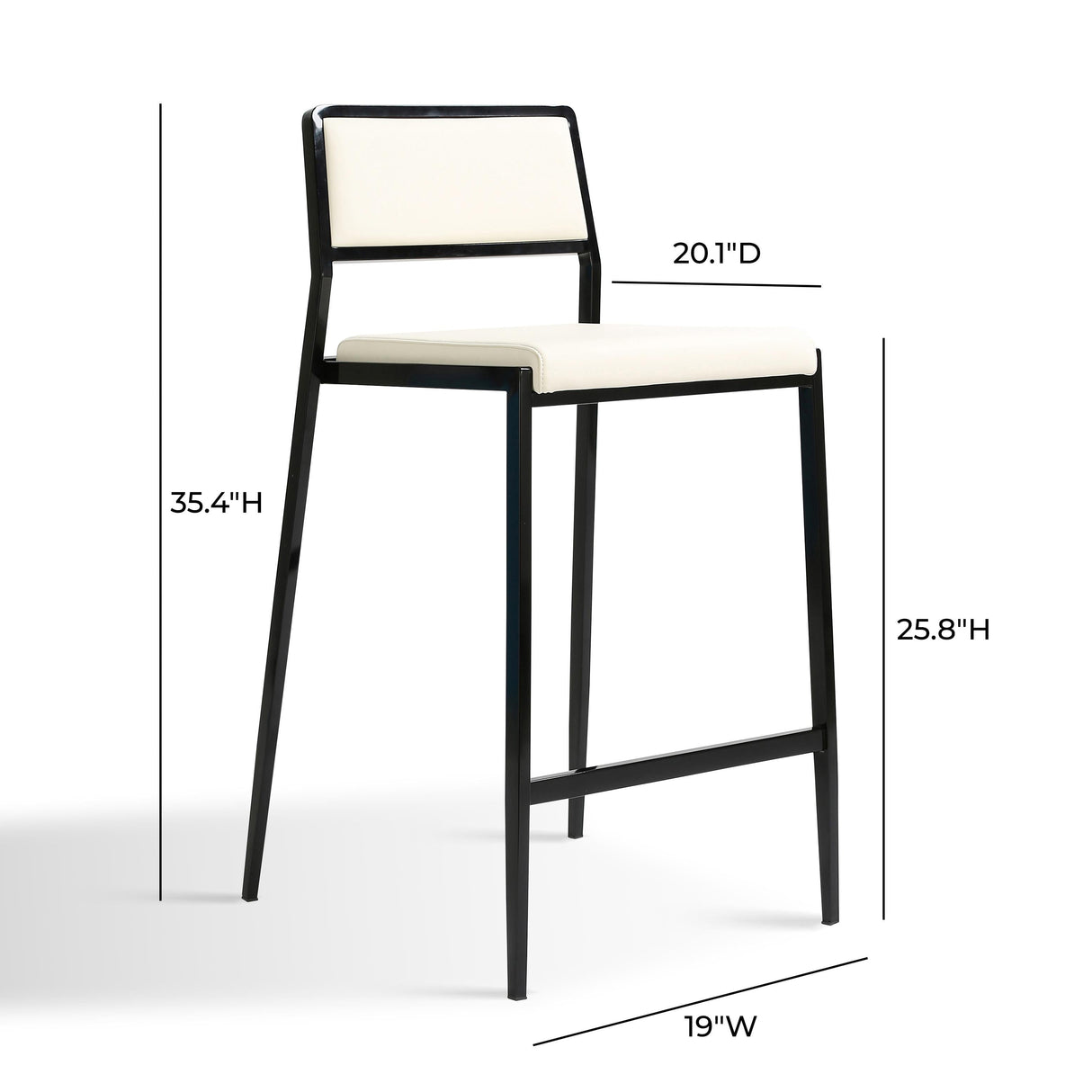 Gale Performance Vegan Leather Stackable Stool - Set of 2 by TOV Furniture at Eve Furniture