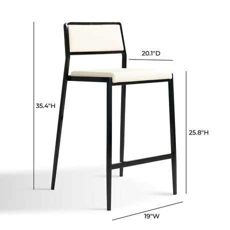 Gale Performance Vegan Leather Stackable Stool - Set of 2 by TOV Furniture at Eve Furniture