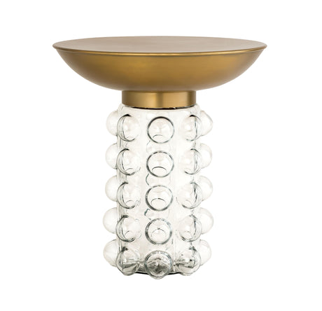 Bubble Glass and Brass Side Table by TOV Furniture at Eve Furniture